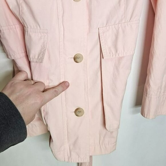 J.Jill Soft Pink Trench Style Jacket Fully Lined Belted‎ With 4 Pockets sz XS - Picture 8 of 16